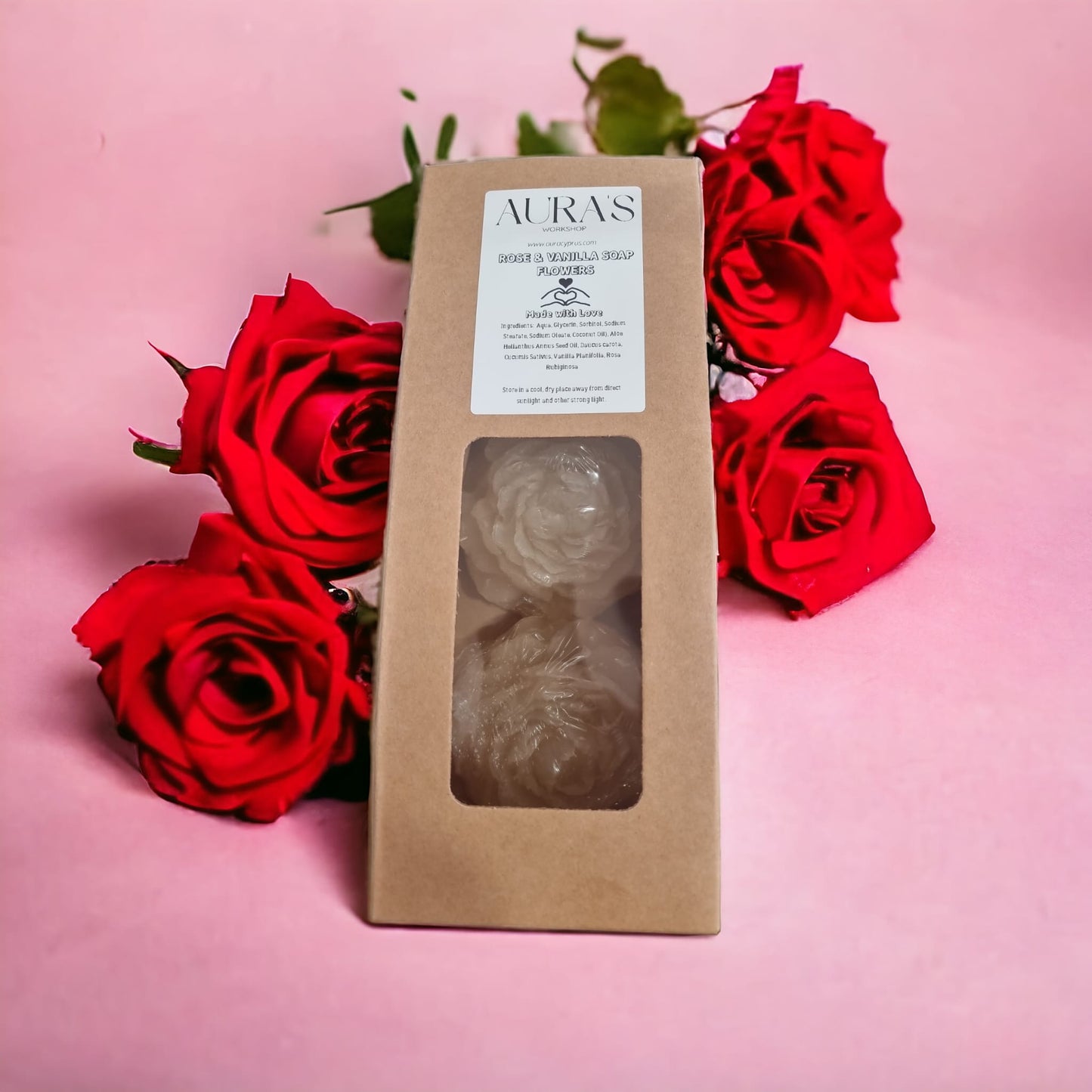 Rose & Vanilla Soap Flowers - Auras Workshop  -   -   - Cyprus & Greece - Wholesale - Retail #