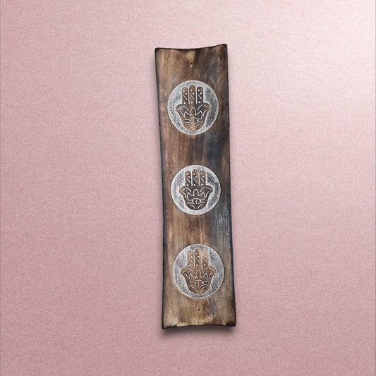 Chakra Symbols Incense Stick Burner Wood Holder