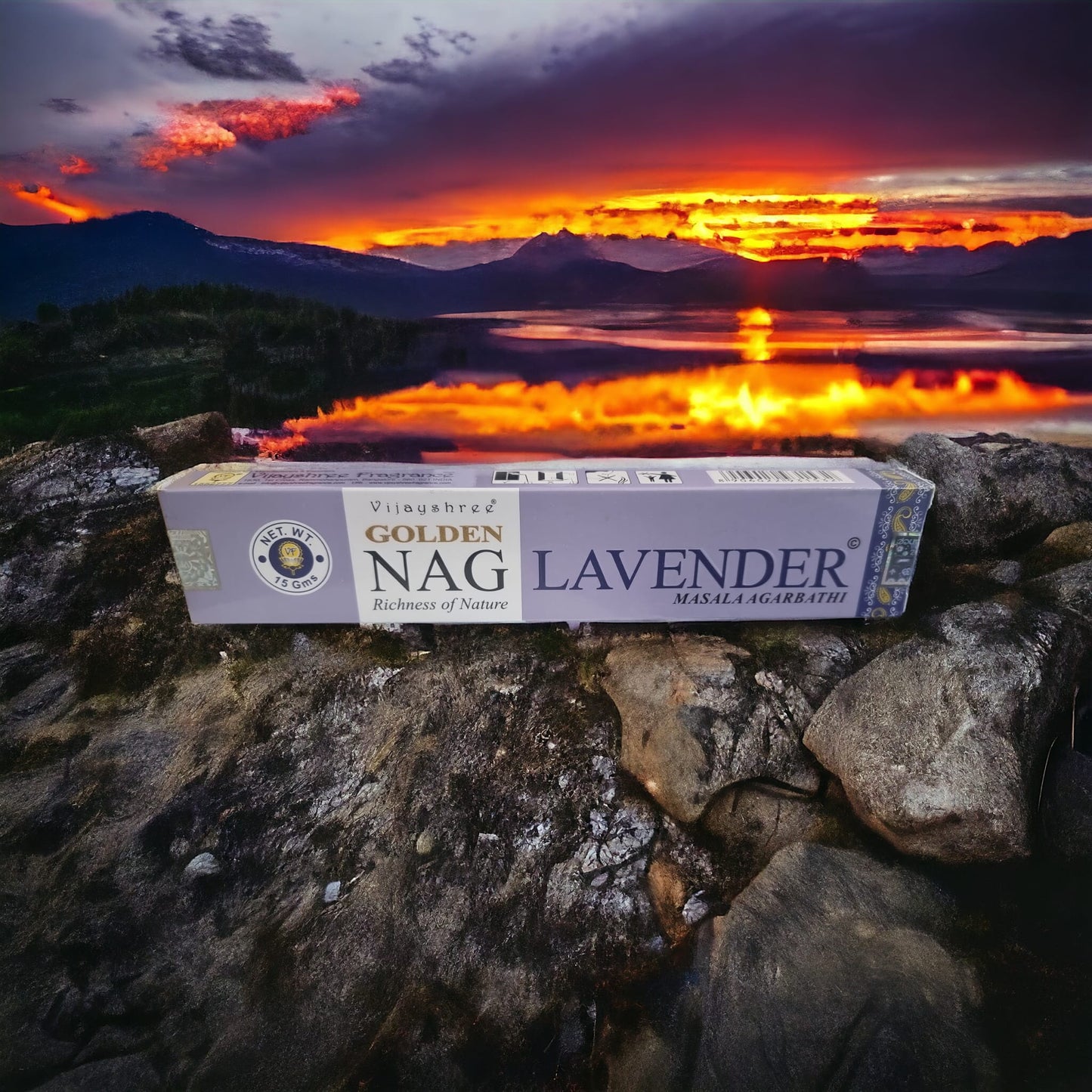 Vijayshree Golden Nag Lavender Incense Sticks:  Experience Tranquility - Auras Workshop  -  Incense -   - Cyprus & Greece