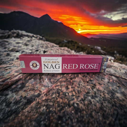 Vijayshree Golden Nag Red Rose Incense Sticks - Auras Workshop  -  Incense -   - Cyprus & Greece