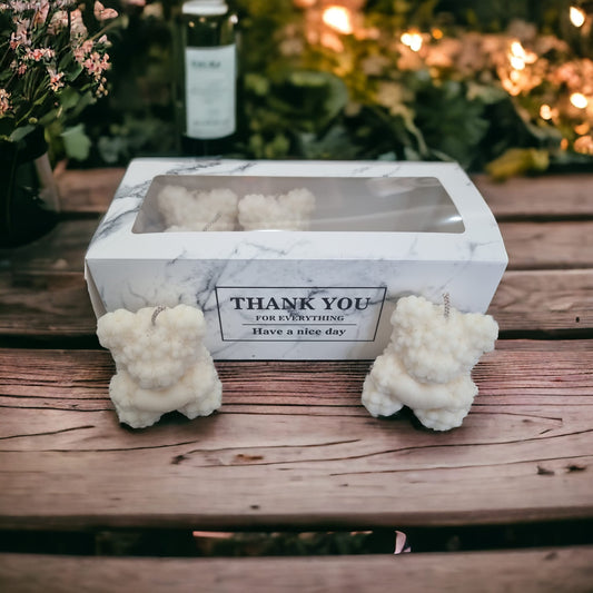 x6 Teddy Bear Candles with Blackberry, Patchouli & Black Pepper Scent