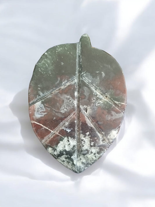 Moss Agate Red/Green Leaf Crystal