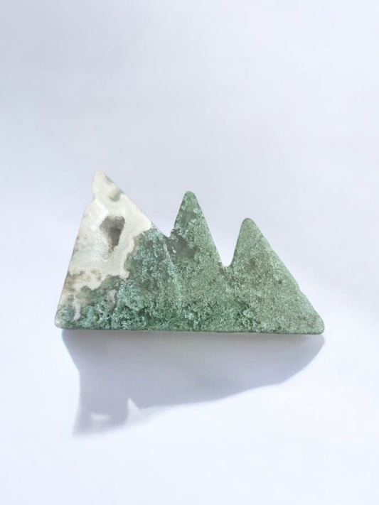Green Moss Agate Mountain Crystal