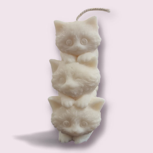 Vanilla Scented Three Stack Cats Candle