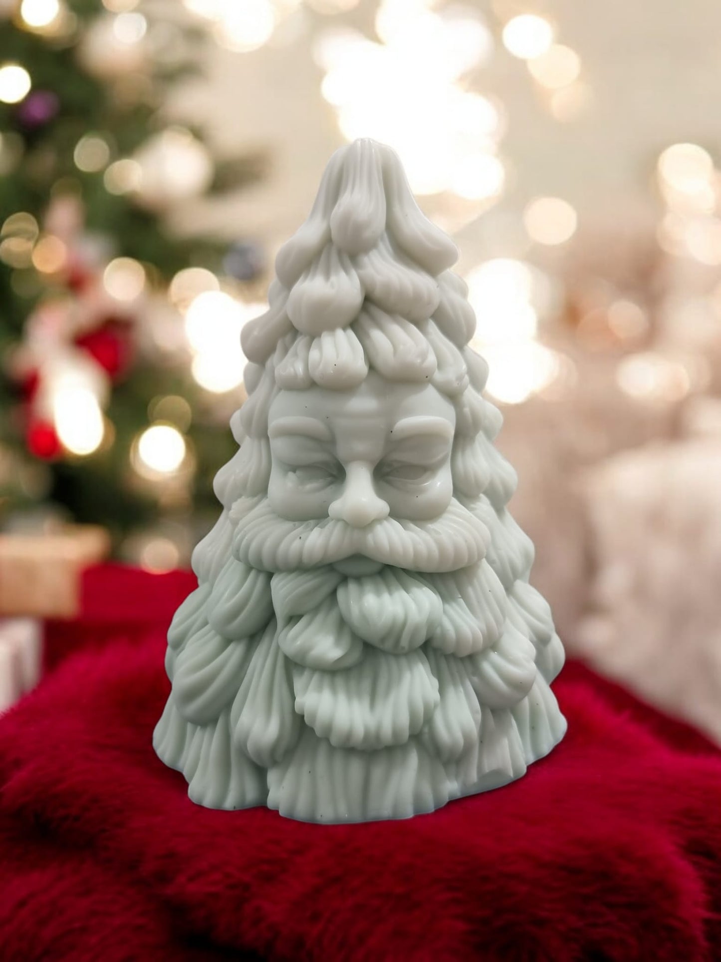 Frosted Berry Scented Christmas Tree with Santa Claus Face Candle