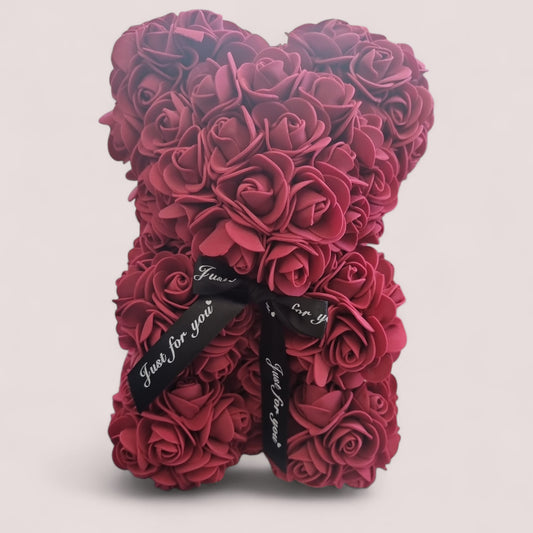 Eternal Love Wine Red Rose Bear – A Valentine’s Gift to Remember