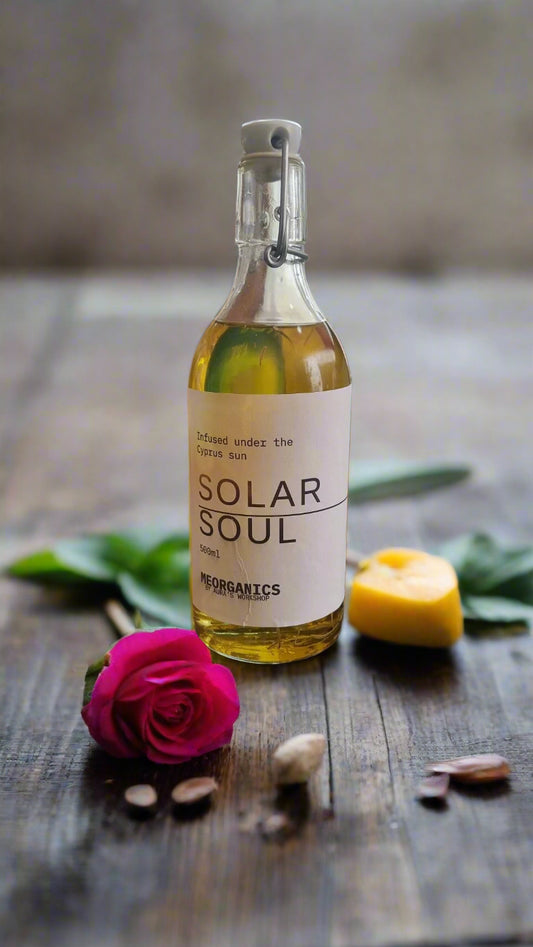 ☀️ Solar Soul – 500ml Massage Oil - Infused Under the Cyprus Sun 🌿