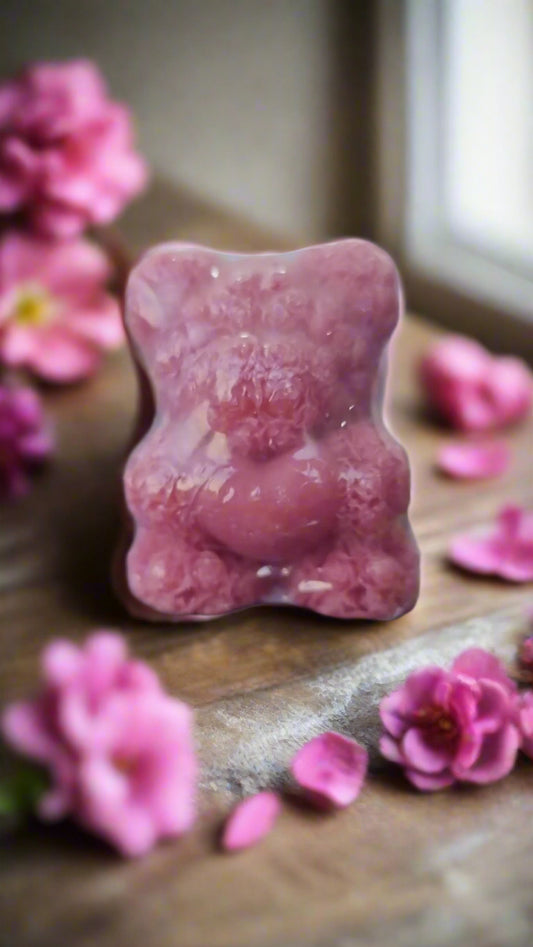 🧸 Little Flame – Red Grape Scented Teddy Bear Soap | Palestinian Flag Design