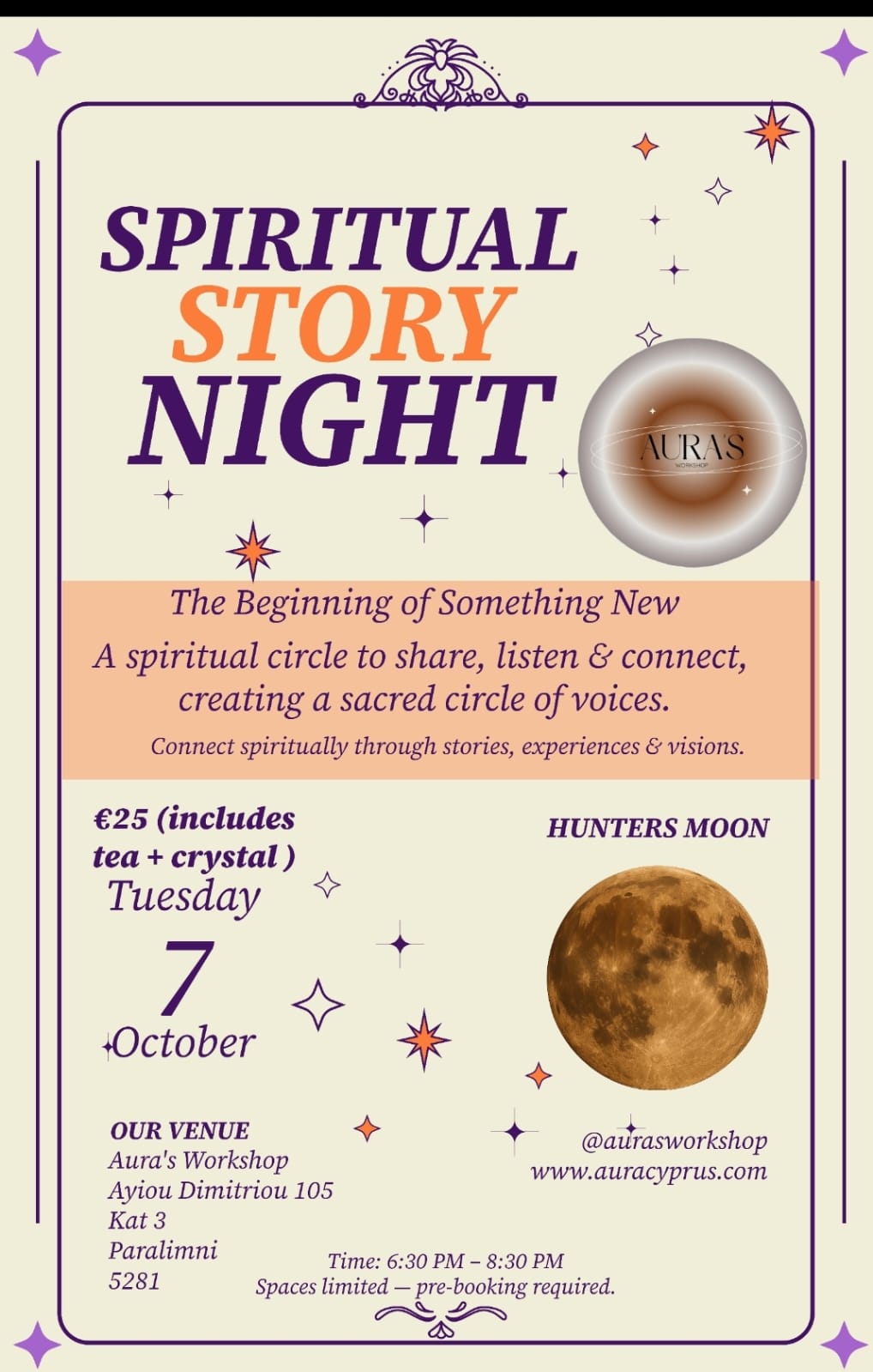 The Beginning of Something New A Spiritual Story Night at Aura’s Workshop
