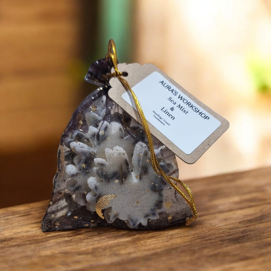 🌊 Sea Mist & Linen Freshener Tablets (x3) | Handbag & Travel Scent Tablets in Organza Bag | Aura’s Workshop