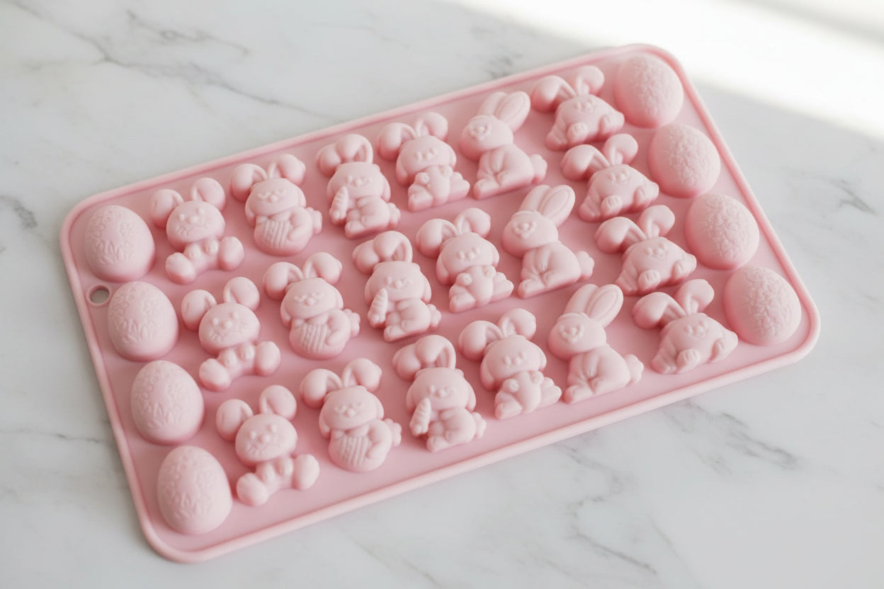 🐇 Easter Bunny & Egg Silicone Mold Tray – Multi Design Candle & Wax Melt Mould