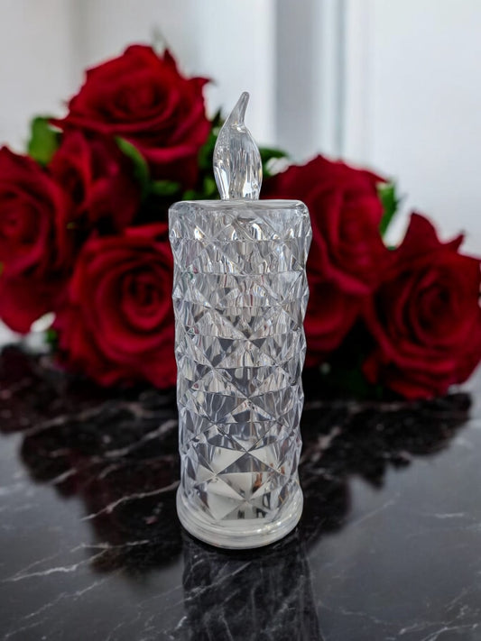 LED Candle Lights with Rose Pattern – Elegant Ambient Lighting Effect