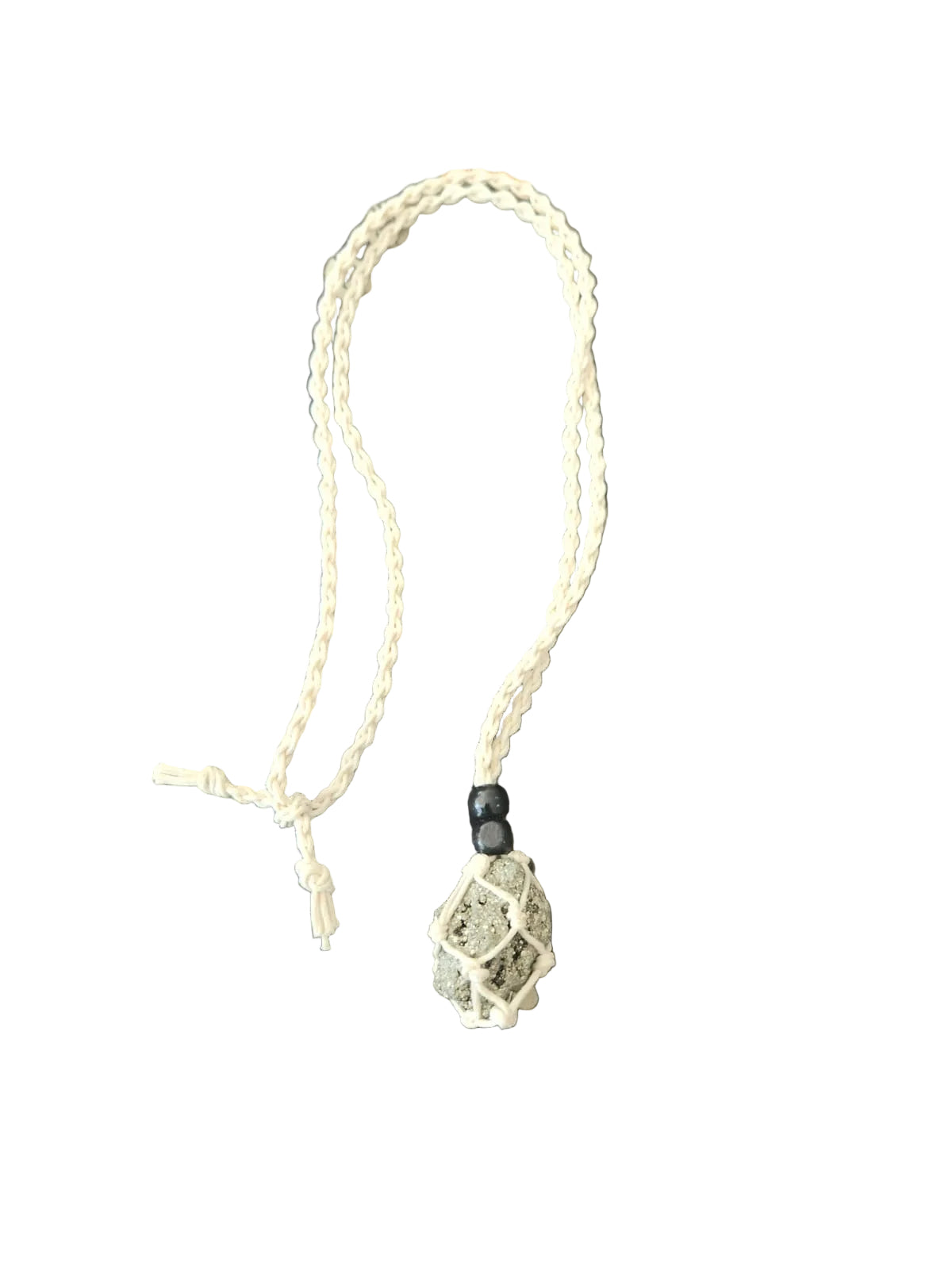 Raw Pyrite Crystal Macramé Necklace – Abundance, Confidence & Prosperity Crystal Jewellery