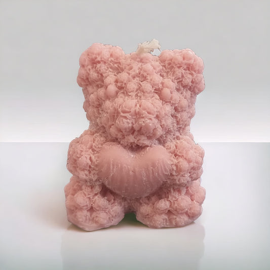 Adorable Teddy Bear Candle Rose Scented - Auras Workshop Auras Workshop