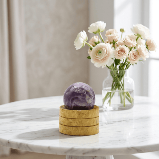 African Amethyst Sphere 40mm with Stand | Calm, Clarity & Spiritual Protection - Auras Workshop Auras Workshop