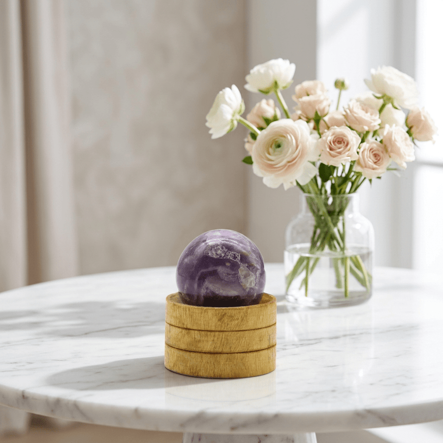 African Amethyst Sphere 40mm with Stand