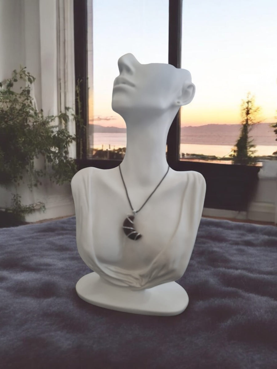 Agate Moon Crystal Wire Pendent
