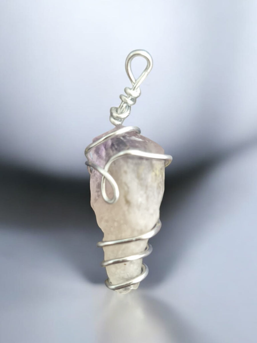 Amethyst Arrow Crystal Wire Pendent