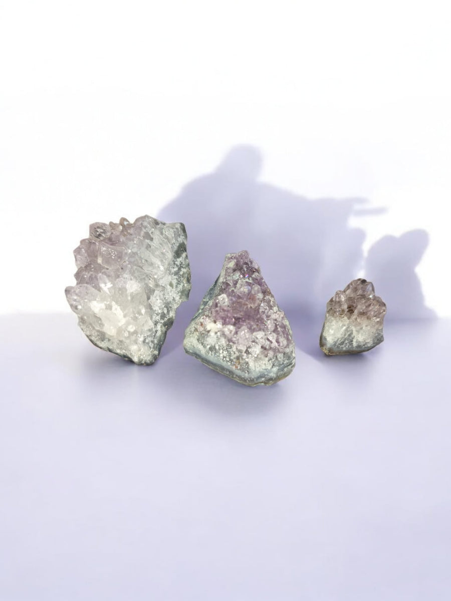 Amethyst Cluster Set of 2 Crystal Medium and Small