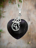💜 Amethyst Heart Pendant with Flower Design – Healing & Harmony Jewelry Love. Calm. Spiritual Protection. - Auras Workshop Auras Workshop