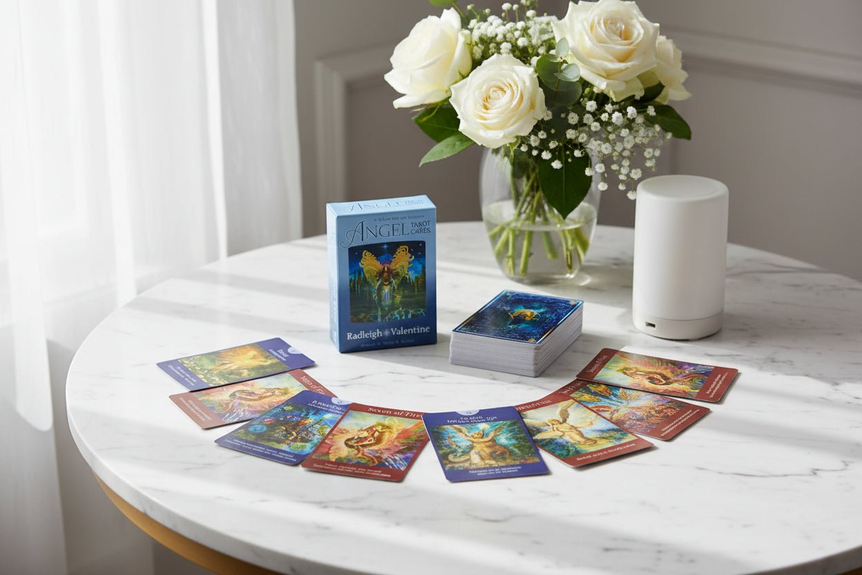 Angel Tarot Cards by Radleigh Valentine – 78 Card Deck & Guidebook - Auras Workshop Auras Workshop