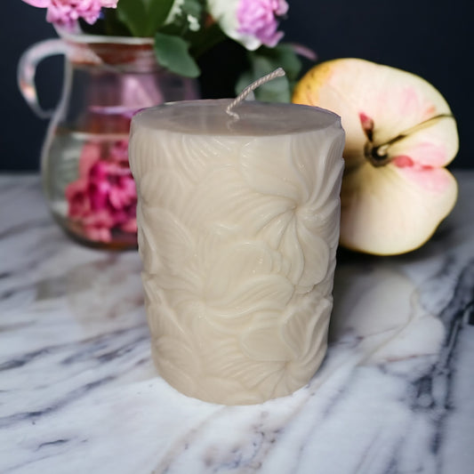 Apple & Cinnamon Scent Pillar Candle - Auras Workshop Auras Workshop