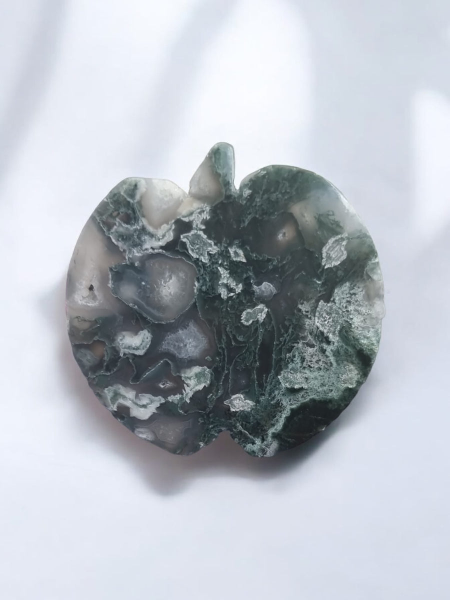 Apple Thin Moss Agate Crystal