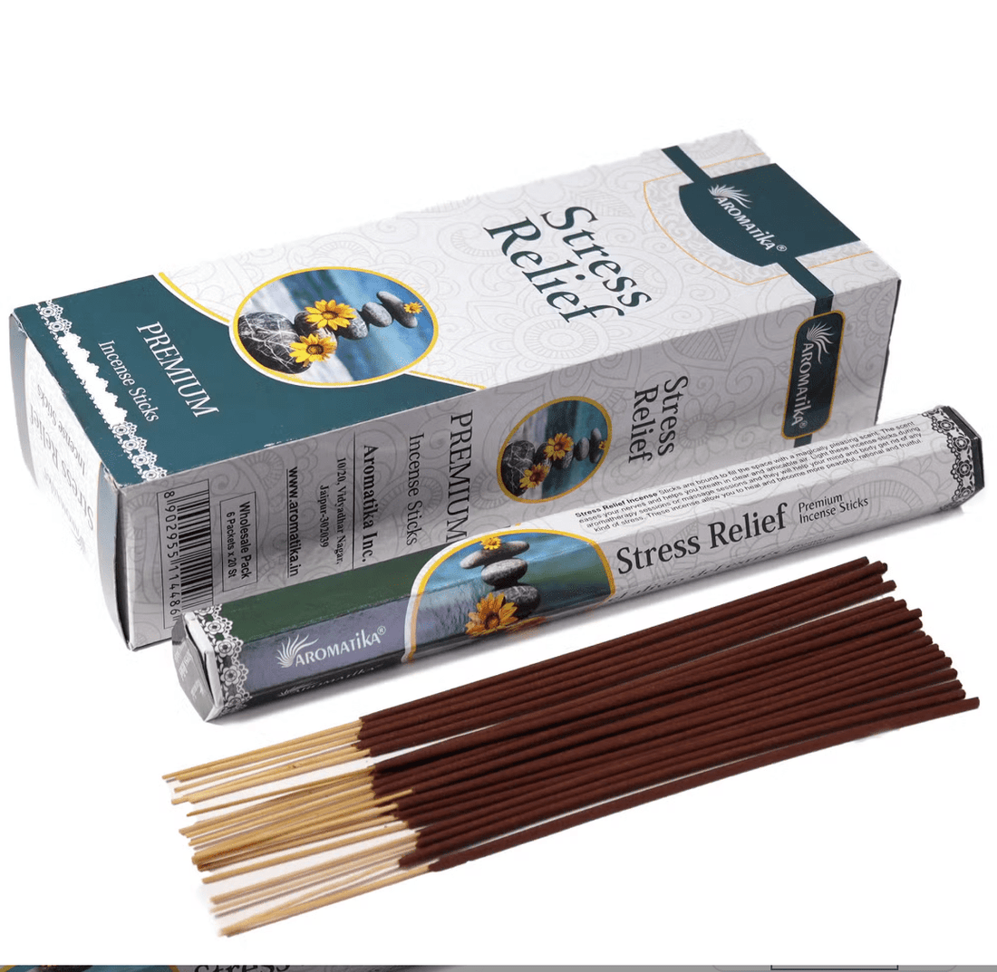 Aromatika Charcoal Free Hex Incense – Stress Relief | Calming & Relaxing Aroma - Auras Workshop Auras Workshop