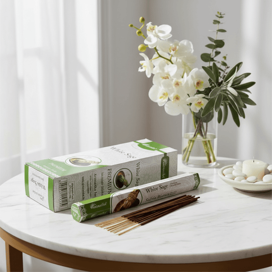 Aromatika Charcoal Free Hex Incense – White Sage | Cleansing, Purification & Clarity - Auras Workshop Auras Workshop