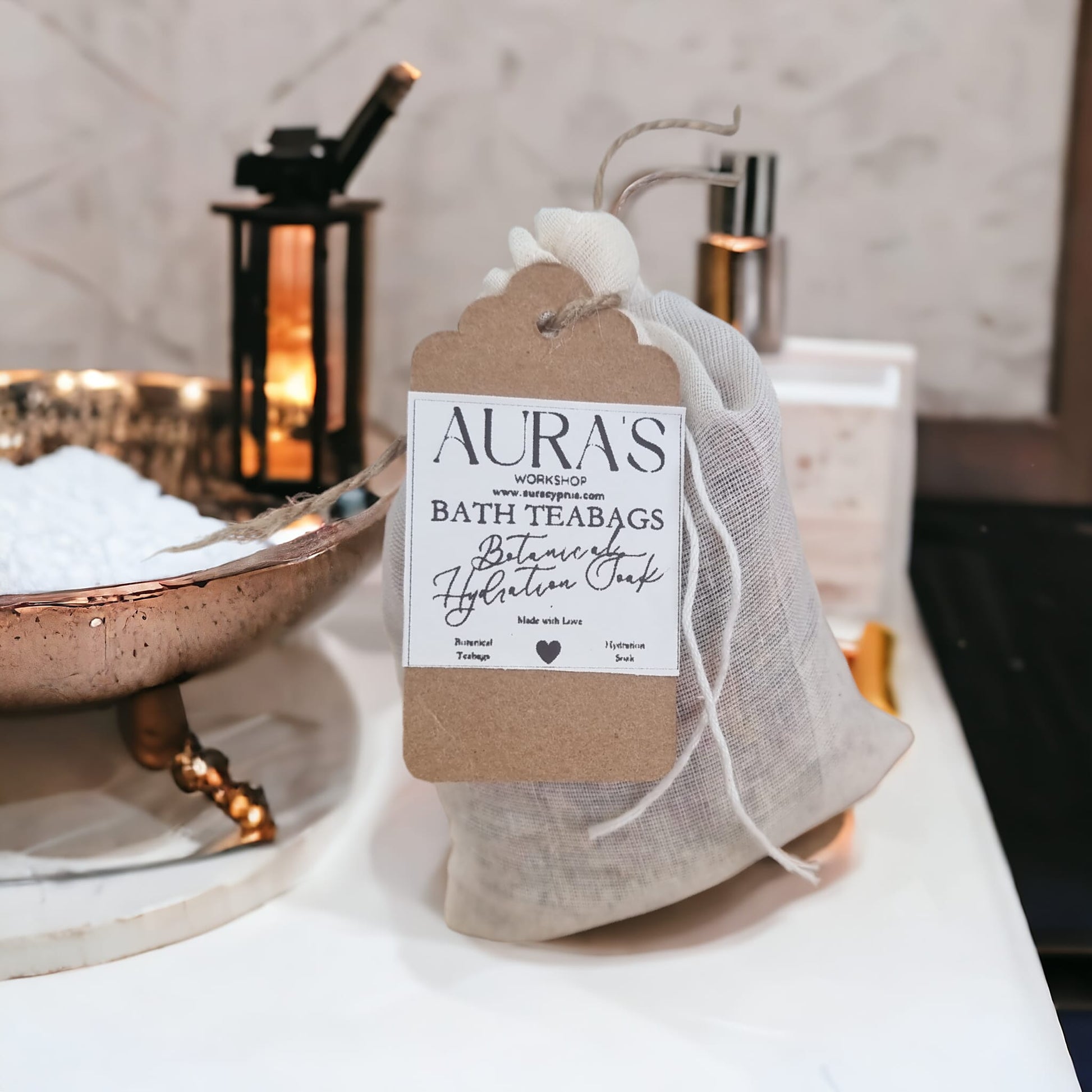 Aura's Botanical Hydration Soak Bath Tea Bag: Rejuvenating Floral Indulgence - Auras Workshop Auras Workshop