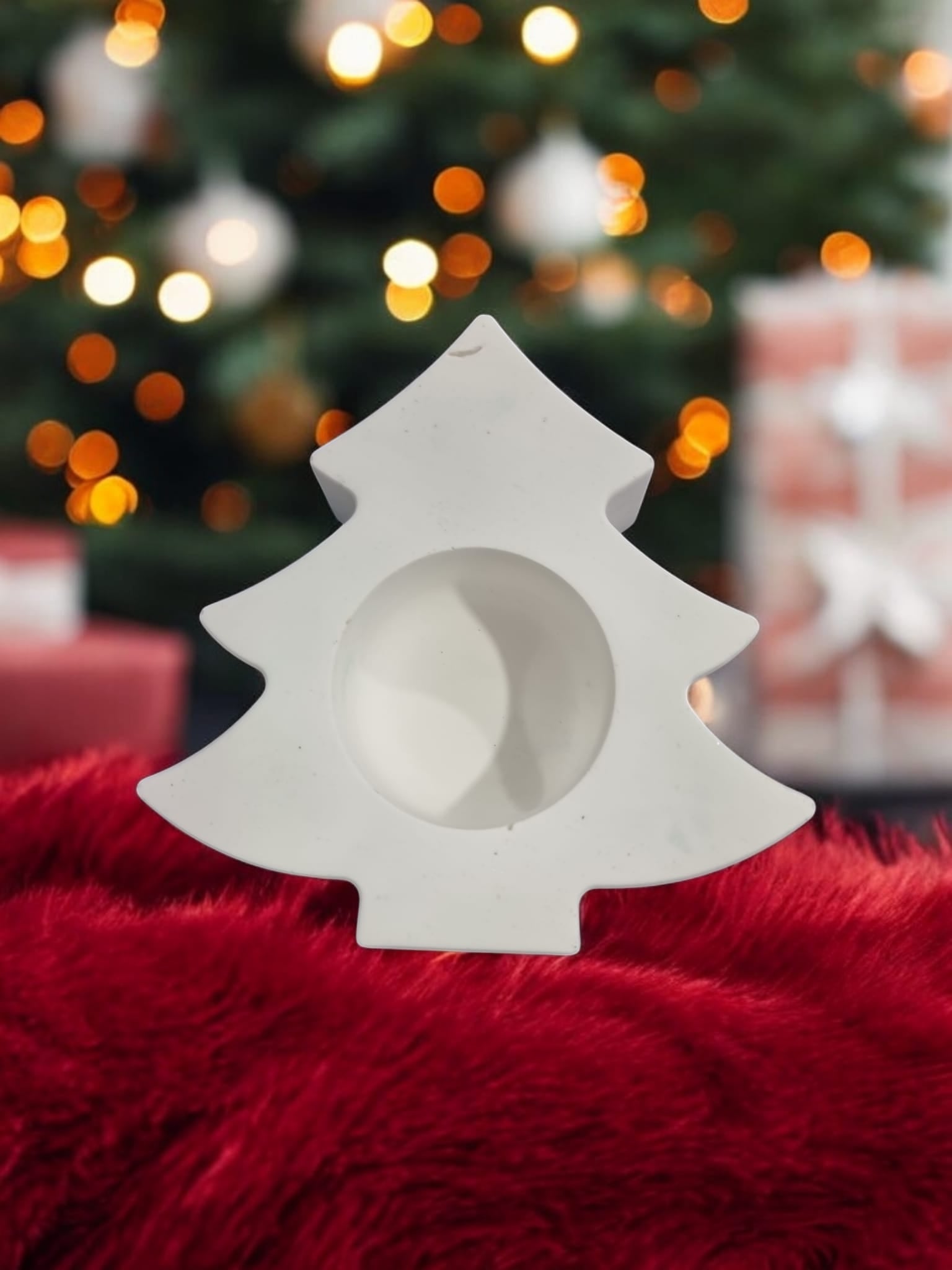 Aura's Christmas Tree Tea light Holder - White - Auras Workshop Auras Workshop