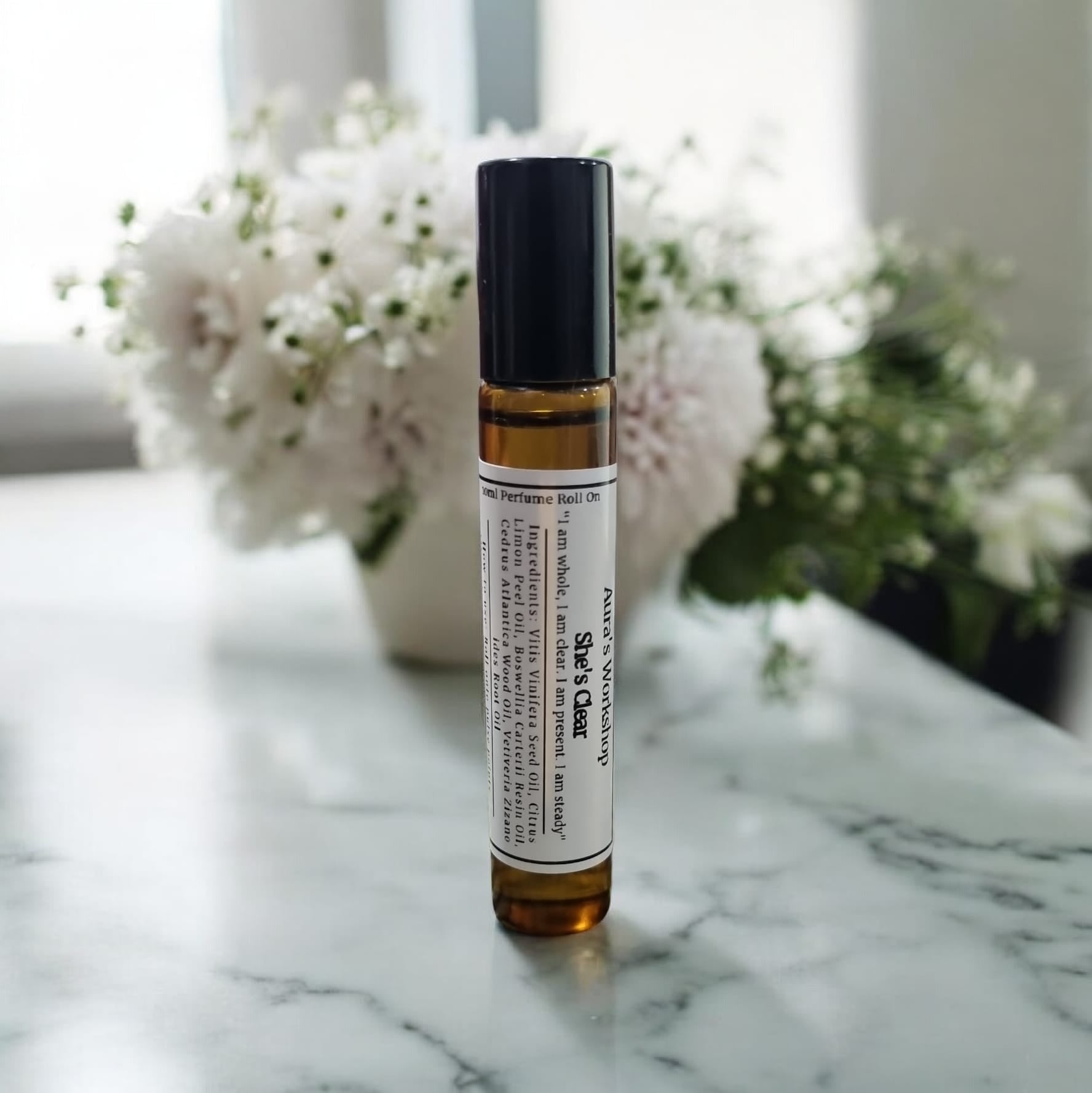✨ Aura’s Workshop – “She’s Clear” Perfume Roll - On 10ml | Clarity • Presence • Wholeness - Auras Workshop Auras Workshop