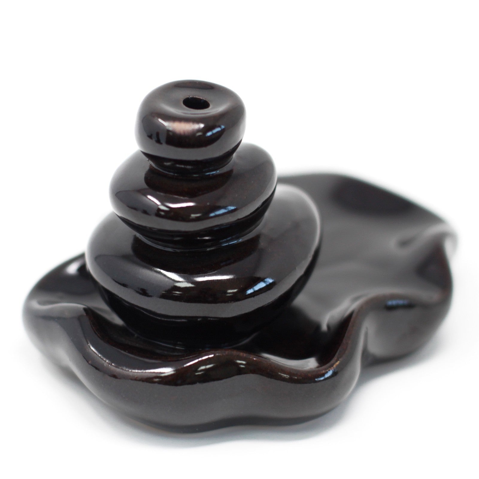 🪨💨 Back Flow Incense Burner – Large Pebbles into Pool | Waterfall Smoke Effect - Auras Workshop Auras Workshop