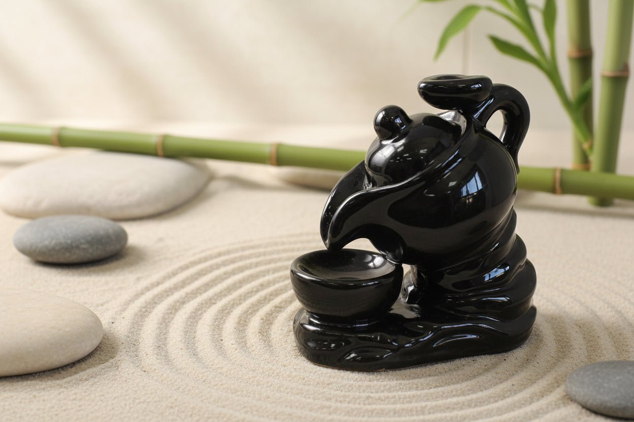 🍵💨 Backflow Incense Burner – Large Teapot | Waterfall Smoke Effect - Auras Workshop Auras Workshop
