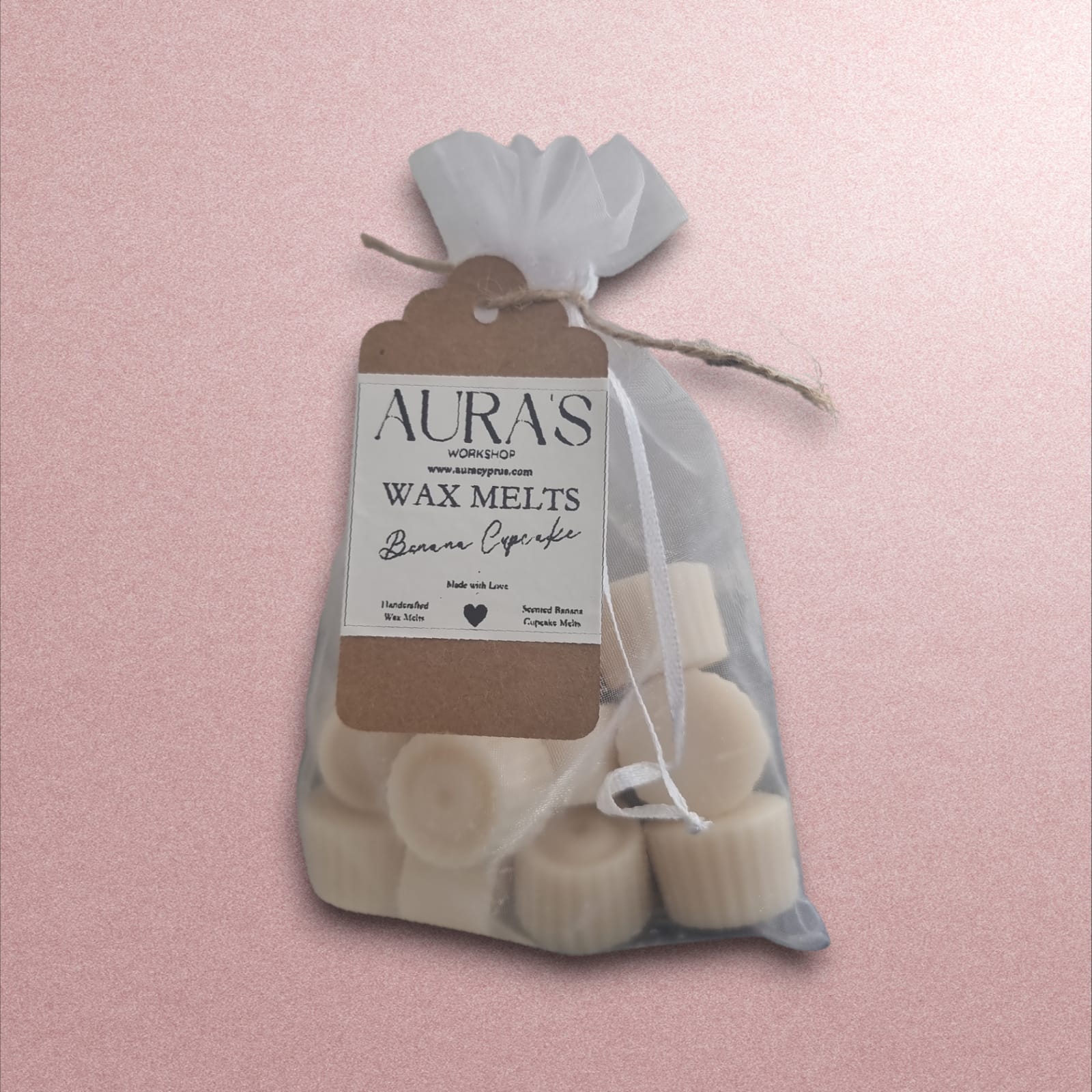 Banana Cupcake Rolo Mix Shape x12 Wax Melts in Organza Bag - Auras Workshop Auras Workshop