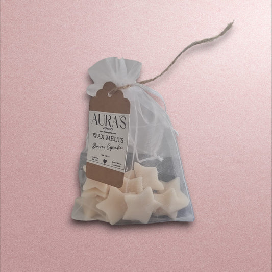 Banana Cupcake Star Shape x12 Wax Melts in Organza Bag - Auras Workshop Auras Workshop