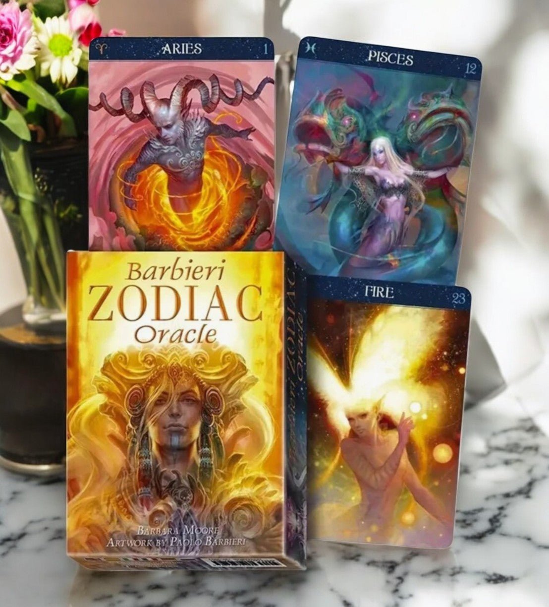 Barbieri Zodiac Oracle Cards – Astrological Divination Deck by Barbara Moore - Auras Workshop Auras Workshop