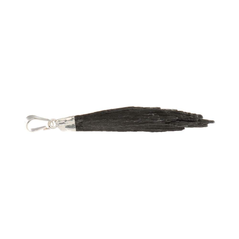 Black Kyanite Silver Plated Pendant – Crystal Jewellery - Auras Workshop Auras Workshop