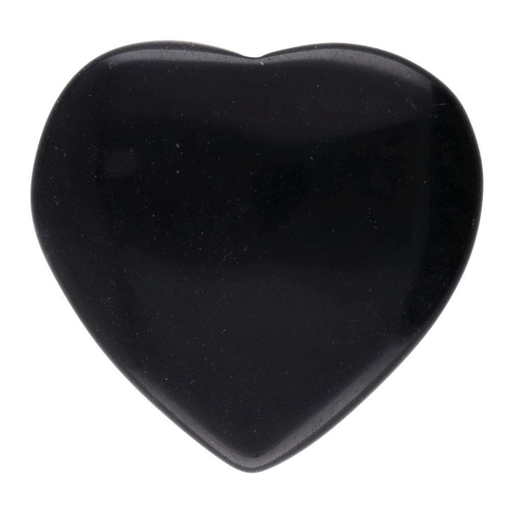 Black Obsidian Crystal Heart – 4.5 cm - Auras Workshop Auras Workshop