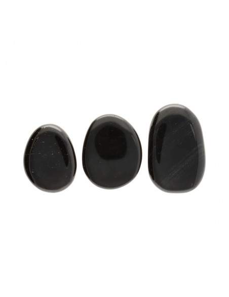 Black Obsidian Flat Tumbled Crystal – Protection, Grounding & Strength Stone - Auras Workshop Auras Workshop