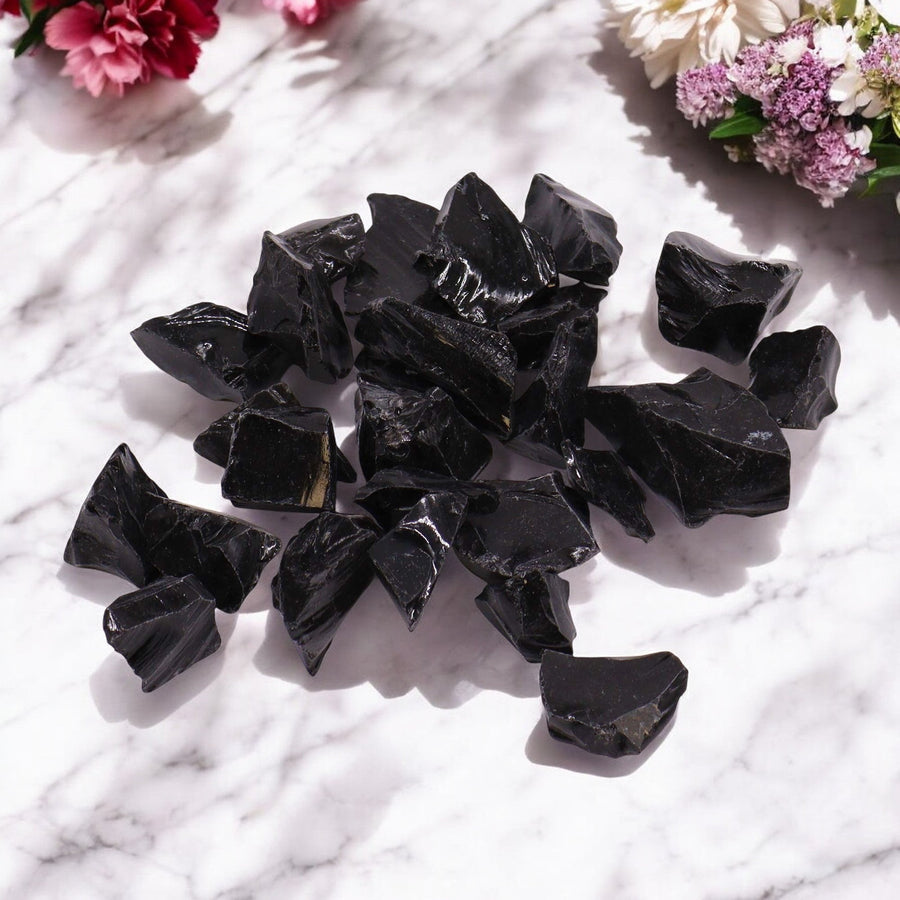 Black Obsidian Raw Small 2-4cm Stone Crystals