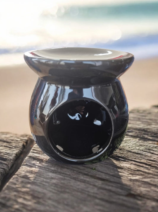 🖤 Black Wax Melt & Oil Burner | Modern Ceramic Burner for Wax Melts & Essential Oils - Auras Workshop Auras Workshop
