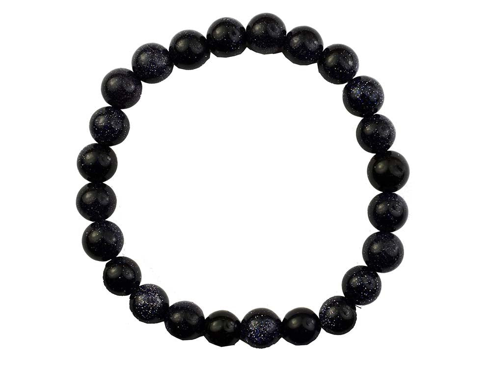 Blue Fluss Bracelet 8mm Beads - Auras Workshop Auras Workshop