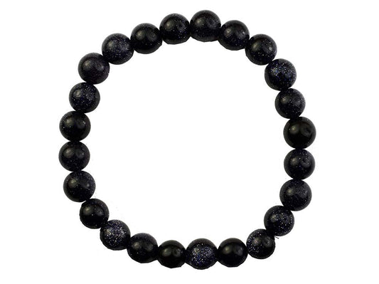 Blue Fluss Bracelet 8mm Beads - Auras Workshop Auras Workshop