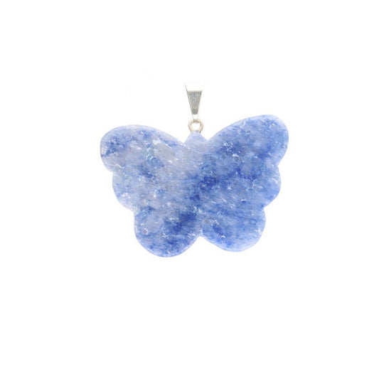 Blue Quartz Butterfly Pendant – Crystal Jewellery - Auras Workshop Auras Workshop