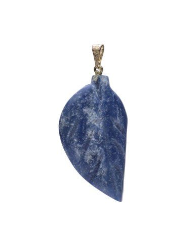 Blue Quartz Leaf Crystal Pendant – Crystal Jewellery - Auras Workshop Auras Workshop