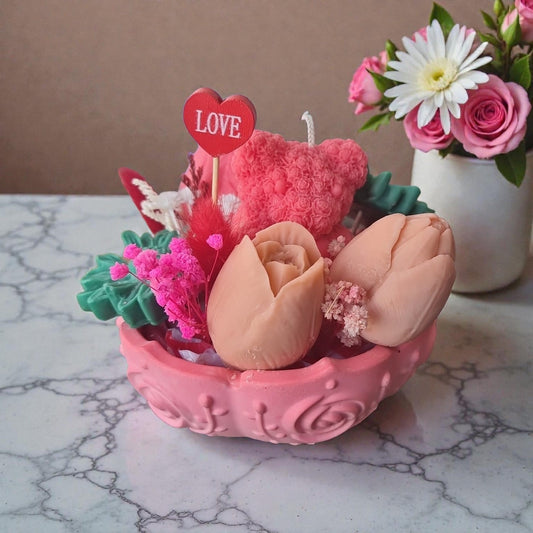 🍵🍓 Blushing Sencha Wax Melts Bouquet | Valentine’s Edition | Aura’s Workshop |Green Tea, Strawberry, Watermelon & Soft Sugar - Auras Workshop Auras Workshop