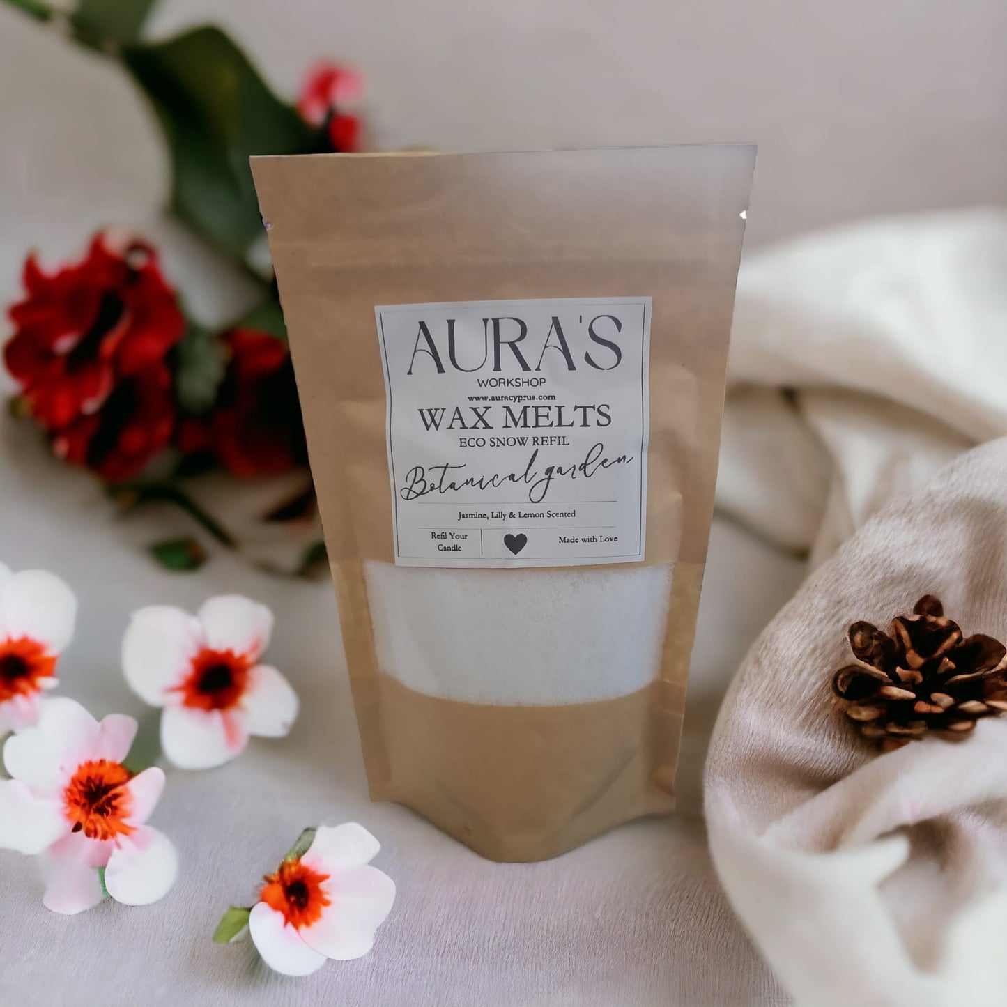 Botanical Garden Scent Eco Snow Candle Refil Bag Various Sizes - Auras Workshop Auras Workshop