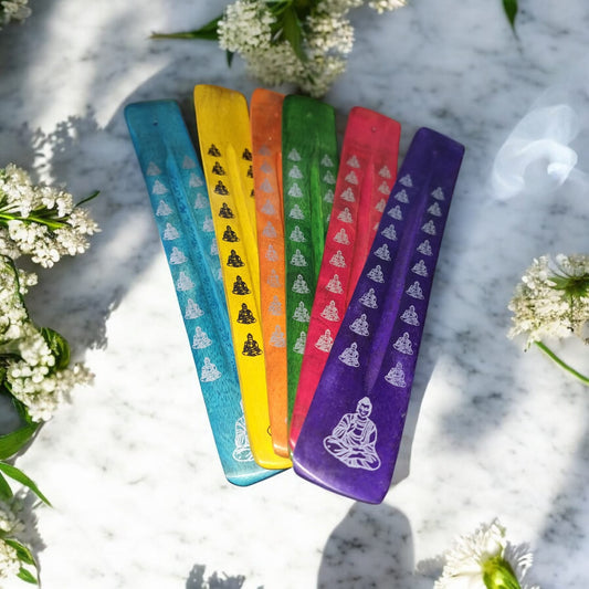 🪷✨ Buddha Design Incense Stick Burner Holder | Set of 7 Colours | Calm & Mindful Decor - Auras Workshop Auras Workshop