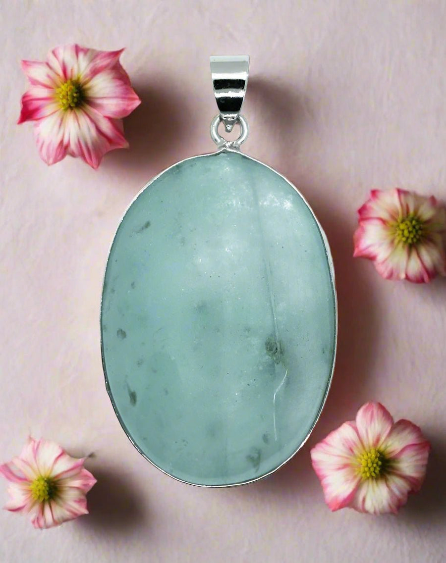 💧 Caged Aquamarine Oval Pendant – Calm, Courage & Inner Peace Tranquillity. Clarity. Balance.